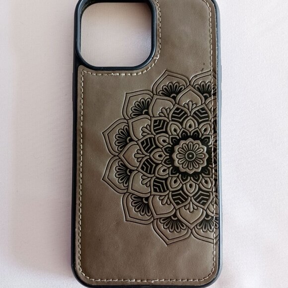 Gray Faux Leather iPhone 13 Pro Max Wallet Case - Picture 7 of 10